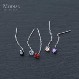 5 couleurs de luxe charme gland goutte boucle d'oreille à la mode 925 boucles d'oreilles en argent sterling pour femmes scintillantes bijoux fins 210707