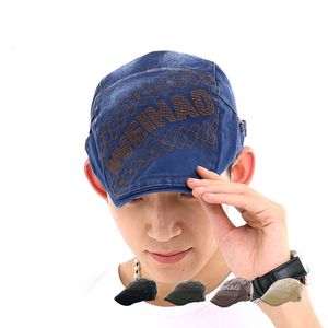 5 Color Men Snapback Newsboy Hats Denim Outdoor Sports Adjustable Men Casquette Retro Peaked Cap Male Casual Beret Spring GH-24