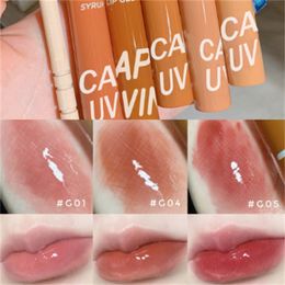 5-kleuren spiegel water lip gloss rood lip glazuur transparant glas lip waterdichte zweetdichte vloeistof lippenstift naakt heldere tint make-up