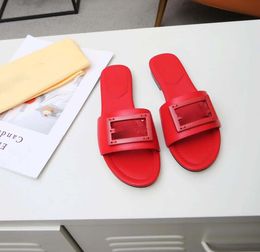 5 Color Slide Designer Womens Sandalen Heren Slippers Flip Flops Luxe Platte Dikke Bodem Borduursel Gedrukt Jelly Rubber Leer Dames Dress Schoenen
