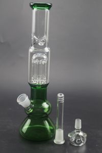 Bong en verre droit de 5 couleurs épaississant les tuyaux d'eau de bécher à 6 bras, joint de 18,8 mm, hauteur de 12 pouces avec bol narguilé, accessoires pour fumer