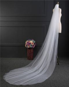 5 couleurs 153 M de Long deux couches voiles de mariée avec peigne Simple doux Tulle voile de mariage 2019 élégant voile de mariée 4487114