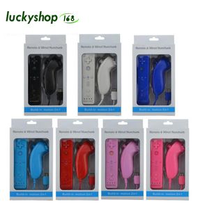 5 colores 2 en 1 Retail Built in Motion Plus Remote y Nunchuck Controller para juegos de Nintendo Wii 100% compatible 25pcs DHL