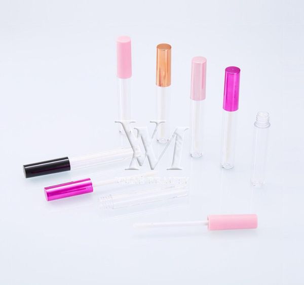 5 couleurs 2 ml vide brillant à lèvres boîte en plastique conteneurs or rose rouge rose noir tube de brillant à lèvres conteneurs mini brillant à lèvres bouteille fendue 2932763