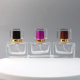 5 kleuren 30 ml Rechthoekige Parfum Spray Pomp Glazen Fles Lege Hervulbare Parfumflesjes Met Verstuiver LX2508