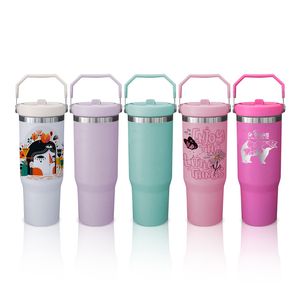 Gobelets en acier inoxydable à Sublimation de 30oz, 5 couleurs, avec couvercles à poignée, Logo personnalisé par Express LG20