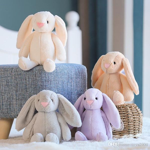 5 couleurs 35cm lapin peluches lapin poupée lapin de pâques en peluche avec de longues oreilles animaux en peluche enfants jouets cadeau en gros