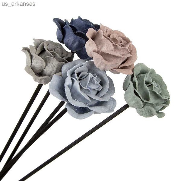 5 colores 5 uds terciopelo de cuero flor Artificial caña de mimbre fragancia difusor de Aroma recarga Stick Diy Floral decoración del hogar manualidades