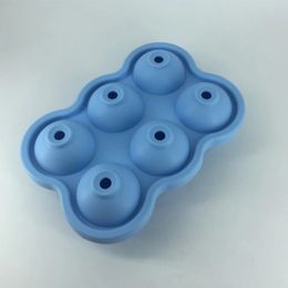 5 kleuren 6 gaten 4,5 cm diameter Voedseldraad Zachte siliconen Eco-vriendelijk nuttige Huisemade ijskubusbak Ball Maker Mold schattig eenvoudig