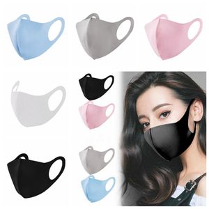 5 kleuren anti stof maskers anti-mist gezichtsmasker voor volwassenen ademend wasbaar herbruikbaar stofdicht ijs zijde katoen designer maskers rra3042