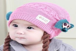 5 colores Bebé peluca de invierno sombrero de punto niños enteros lana tejida Diadema nave DHL 204342291