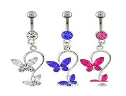 5 couleurs Bowknot Style Boully Bouton Nombres Anneaux de nombril Piercing bijoux Accessoires de mode de mode 10pcslot 7212 MAK6Z7048700