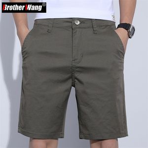 5 kleuren klassieke stijl mannen s slanke shorts zomer zakelijke mode dunne rek kort casual broek mannelijk beige kaki grijs 220715