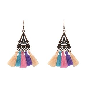 5 couleurs ethnique Fringe Fringe Pichet Boucles d'oreilles pour femmes Boho Wedding For Women Jewelry Gift