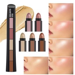 5 couleurs visage éclaircir surligneur visage Contour bronzant miroitant surligneur bâton 3D réparation haute lumière stylo 240319