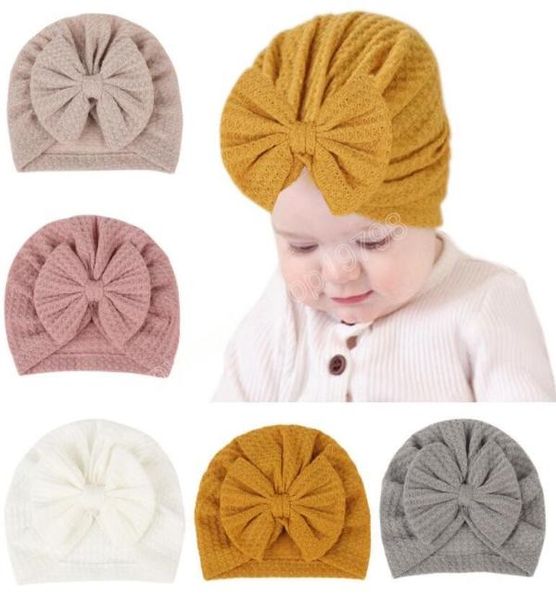 Bonnet pour bébé, 5 couleurs, à la mode, avec nœud papillon, accessoires pour cheveux, couleur unie, chapeau pour nouveau-né, 17x16cm, 9536506