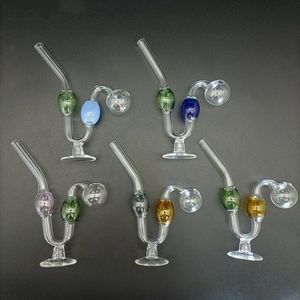 5 Kleuren Glas Olie Brander Pijp Met Standaard Tabak Droge Kruid Brandende Buis Roken Water Hand Nagel Pijpen