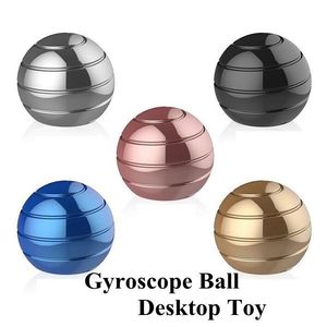 5 kleuren gyroscope bal desktop speelgoed vorconce kinetic 4.5cm stress relief aluminium aluminium decompressie speelgoed nieuwigheid items CCA11429-B 60PCS