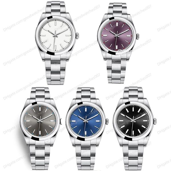 5 couleurs montre asiatique de haute qualité 2813 montres mécaniques automatiques montre pour hommes gris M114300-0001 39mm cadran violet en acier inoxydable S223O