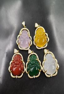 5 couleurs de haute qualité S925 Silver plaqué les pendentifs de Maitreya Agate Incrust Collier de pendentif Bouddha Jade coloré pour femmes bijoux 5419509