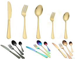 5 couleurs couverts en or de haute qualité ensemble de couverts cuillère fourchette couteau cuillère à café ensembles de vaisselle en acier inoxydable ensemble de vaisselle de cuisine 10 choix 8726667
