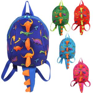 5 couleurs enfants dessin animé sacs à dos laisse enfant enfant en bas âge Anti-perdu dinosaure sac à dos maternelle épaule sacs M3407