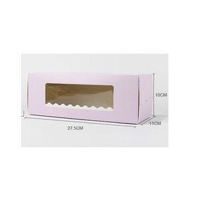 Boîte de boulangerie en carton longue 5 couleurs pour rouleau à gâteau boîtes à rouleaux suisses emballage de gâteau à biscuits boîte de boulangerie pour rouleau à gâteau suisse