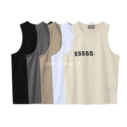 5 kleuren mannen vrouwen vesten t-shirts Eenvoudige letter print unisex shirts zomer mouwloos ademend paar vest kledingstuk