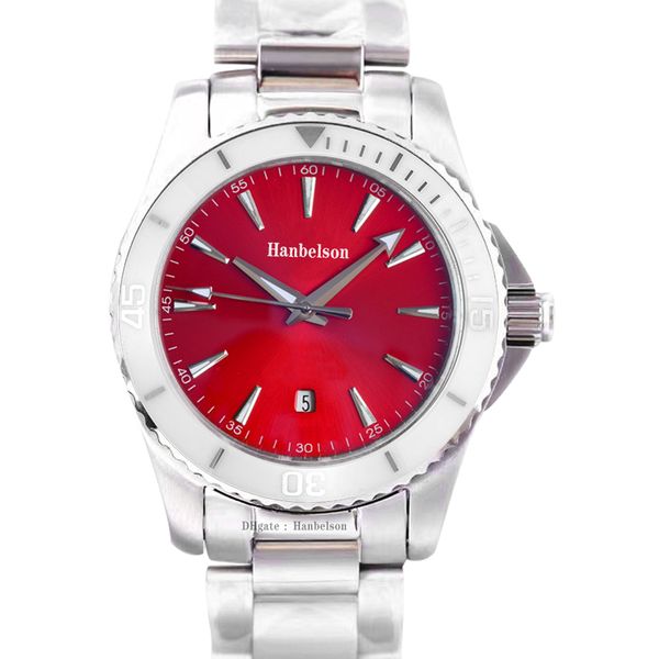 5 couleurs mens montres mécaniques automatiques 41.5mm montres-bracelets en acier inoxydable visage rouge montre lumineuse 2813 montre de luxe