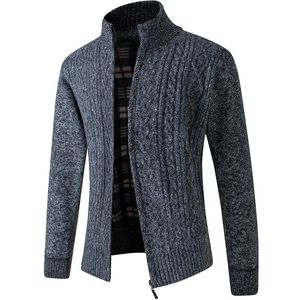 5 colores chaquetas para hombre suéteres Otoño Invierno cálido Cachemira lana cremallera cárdigan hombre Casual punto suéter abrigo hombre ropa