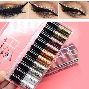 5 couleurs métallique brillant Smoky yeux fard à paupières imperméable paillettes liquide Eyeliner Paleta De Sombra fard à paupières bâton D301025 240116