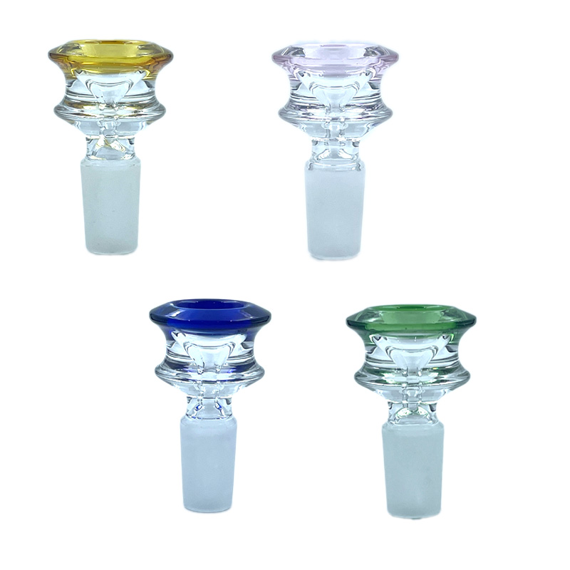 Accessori per soffiaggio in vetro di nuovo design a 5 colori, ciotola da 14 mm, accessori per fumatori da 18 mm per bong ad acqua all'ingrosso
