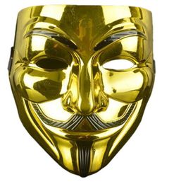 Máscaras de fiesta de 5 colores Vendetta Mask Anonymous Mask of Guy Fawkes Halloween Disfraz de disfraces Cos Play