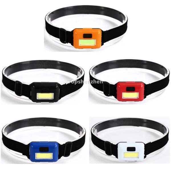 5 couleurs fournitures de fête Mini 3W COB LED lampe frontale 3 modes étanche phare tête lampe de poche torche pour le camping en plein air cyclisme escalade randonnée pêche travail