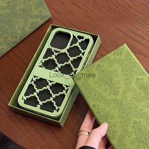 5 colores cajas del teléfono de lujo G 3D tallado hueco diseño de la caja del teléfono móvil para el iPhone 14 Pro Max 11 12 13promax 12 13 Pro Green Phonecase cubierta HKD230807