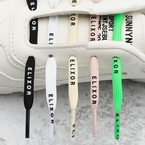 5 couleurs impression ELIXOR lettre lacets 0.7 cm de large haute qualité Polyester lacets de sport décontractés emballage gratuit accessoires de chaussures