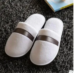 5 kleuren Soft Hotel SPA Non-disposable Slippers Fluweel Gekleurde 8mm Dikke Zool Casual Badstof Katoenen Doek Spa Slippers, One Size Fits Most groothandel