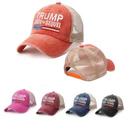 5 Colors Trump 2024 Biden Summer Net Peak Cap USA Elecciones presidenciales Béisbol Béisbol Sol de algodón lavado
