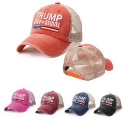 5 couleurs Trump 2024 Biden Summer Net Peak Cap USA USA Élection présidentielle Baseball Washed Cotton Sun Suns