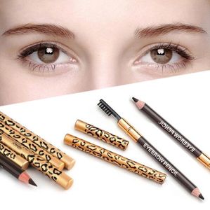Crayon à sourcils imperméable à Double usage pour femmes, 5 couleurs, ombre léopard aux sourcils avec brosse, maquillage, crayon à sourcils bon marché, livraison gratuite