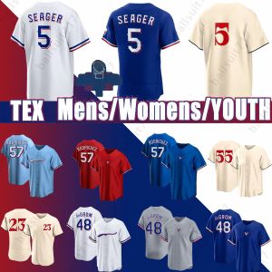 5 Corey Seager 48 Jacob deGrom Hombres personalizados Mujeres Jóvenes Jerseys de béisbol Nolan Ryan Marcus Semien City Connect Josh Smith Adolis García Kole Calhoun Jon Gray Hamilton