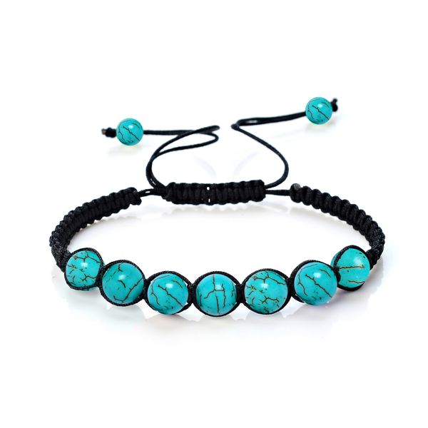 Pulsera de eslabones de cuentas naturales de 8mm para hombre y mujer, joyería de piedra energética antifatiga tejida a mano