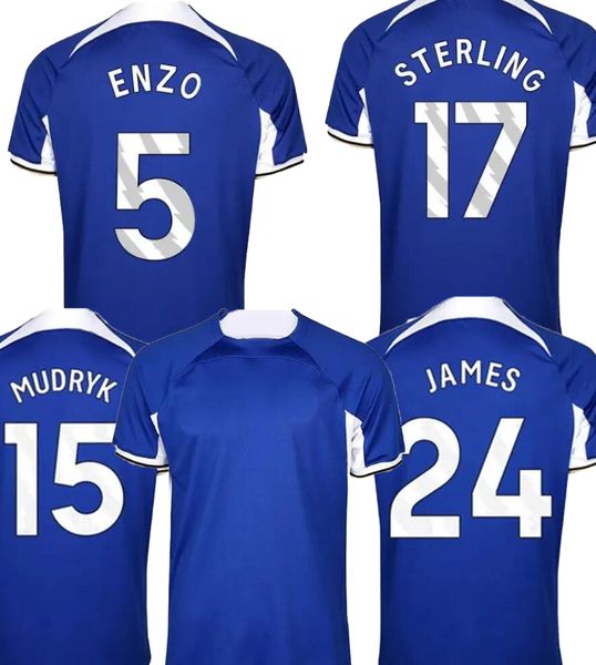 5 ENZO 23-24 Camiseta de fútbol Calidad tailandesa Venta al por mayor Camiseta personalizada para el hogar 17 STERLING 23 GALLAGHER 31 MADUEKE 33 FOFANA 32 CUCURELLA 15