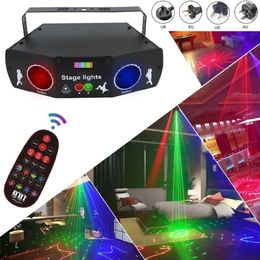 5 ojos 3 en 1 láser de iluminación de la fiesta de la fiesta escenario activado luces control remoto varios patrones láser club de luz ktv etapa d238h