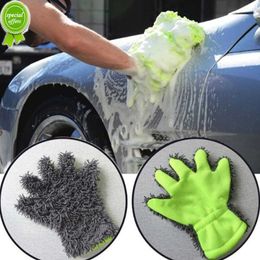 Gants de lavage de voiture à 5 doigts serviettes douces sans rayures Chenille microfibre Auto moto lavage séchage chiffons outils de nettoyage de voiture