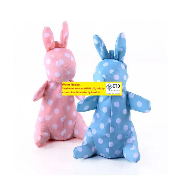 5 mini fourre-tout pliants parapluie dans un sac de poupée de lapin mignon étui de lapin 3D ultra léger AntiUV soleil pluie parasol blanc à pois rose bleu