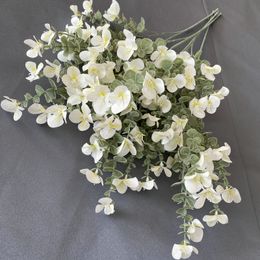 Orchidée de neige parfumée 3D à 5 fourchettes, ensemble de mariage, fleur artificielle, décoration d'hôtel, de maison, salon, arrangement floral, accessoire de photographie, fleur artificielle