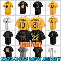 2023 City Connect Jersey Andrew 22 McCutchen 21 Roberto Clemente Willie Stargell Pittsburghs Dave Parker 15 Oneil Cruz Bryan Reynolds Piratas Barry Bonds Connor Joe