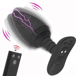 Plug anal électrique à 5 fréquences, plug anal à distance, stimulateur de prostate électrique, jouet masturbateur, jouet sexuel pour homme 240105