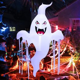 Fantasma colgante inflable de Halloween de 5 pies de altura, decoración de patio con luz LED